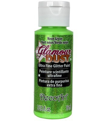 Neon Green Glamour Dust Ultra Fine Glitter Craft Paint 2oz.